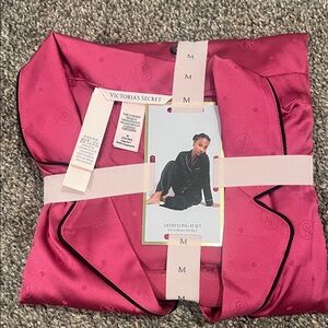 Victoria's Secret Satin Long PJ Set in Pink